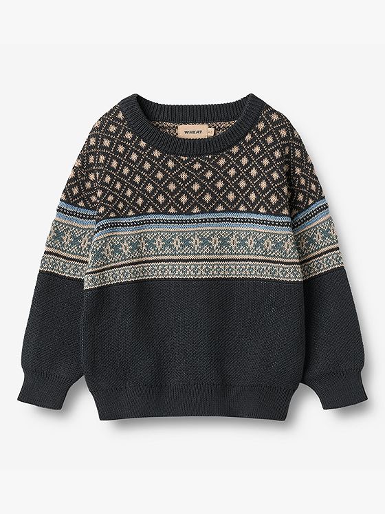Wheat Jaquard Pullover Julius Navy