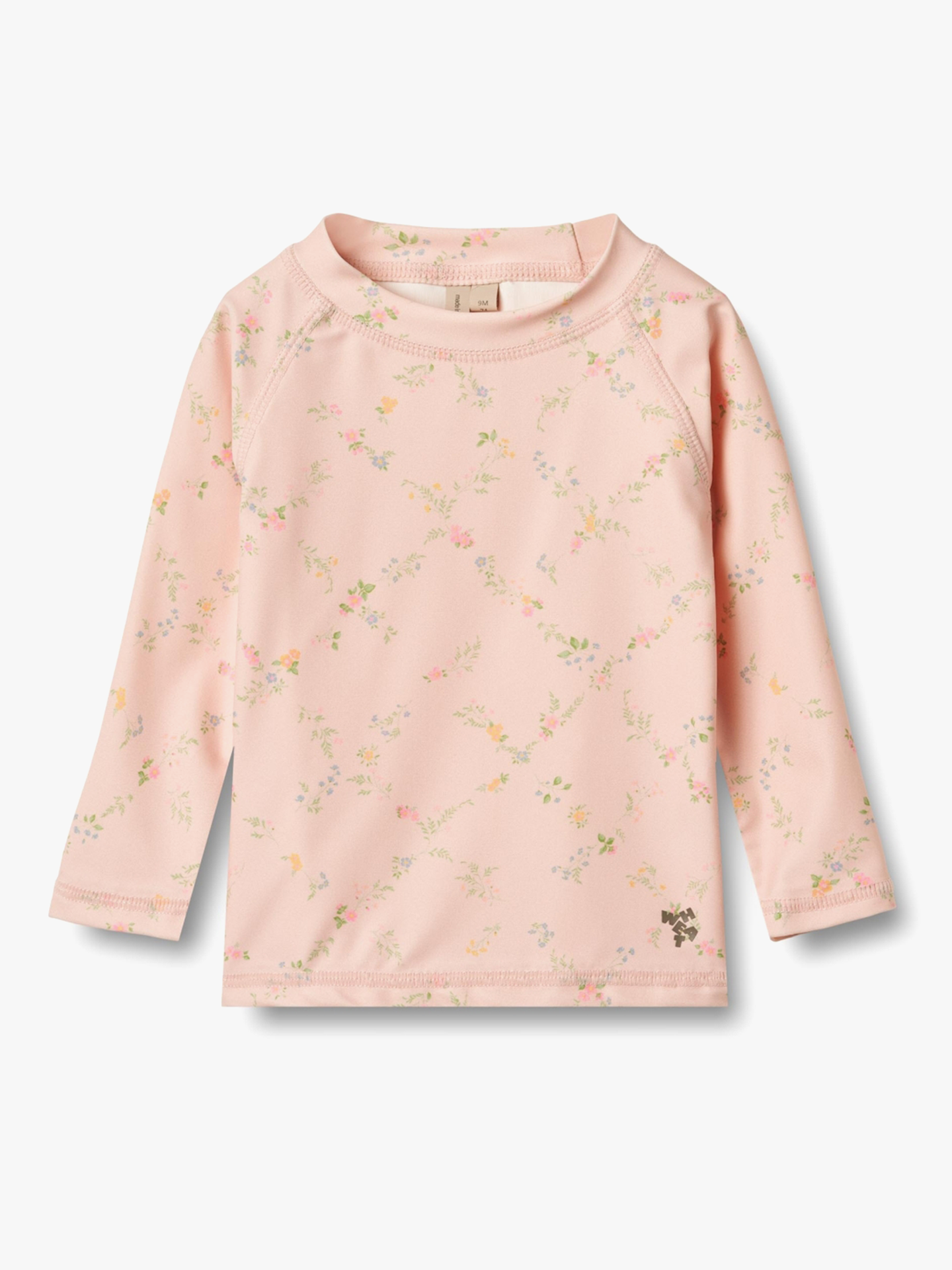 Wheat Swim T-Shirt Long Sleeve Dilan Powder Checked Flowers