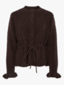 Y.A.S Thellis Long Sleeve Knit Cardigan Hot Fudge