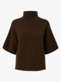 Y.A.S Emila 2/4 Roll Neck Knit Pullover Chocolate Brown