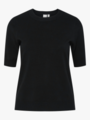 Y.A.S Lena Short Sleeve Knit Pullover Black
