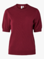 Y.A.S Lena Short Sleeve Knit Pullover Tibetan Red